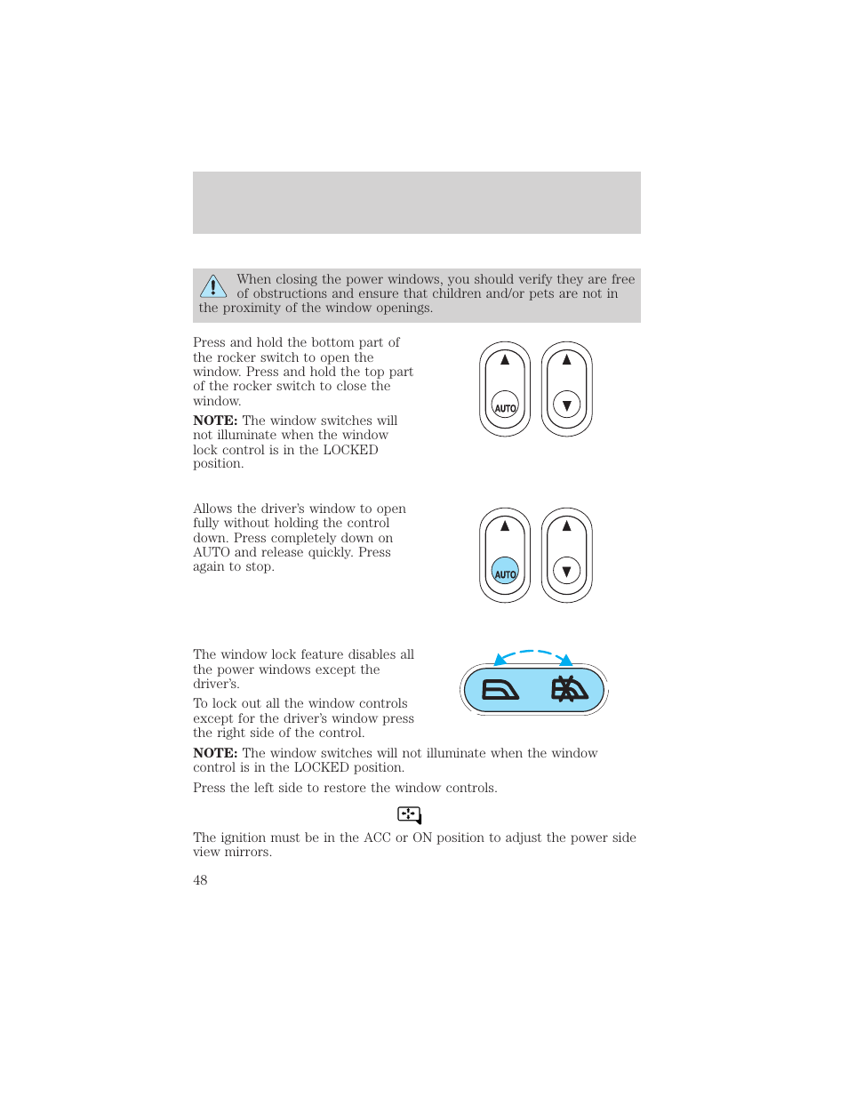 Driver controls | FORD 2003 Escape v.2 User Manual | Page 48 / 240