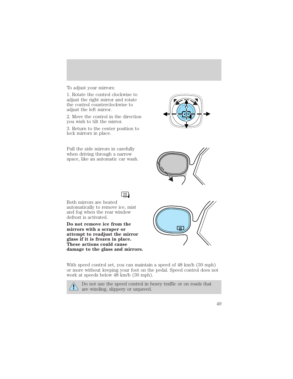 Driver controls | FORD 2003 Escape v.2 User Manual | Page 49 / 240