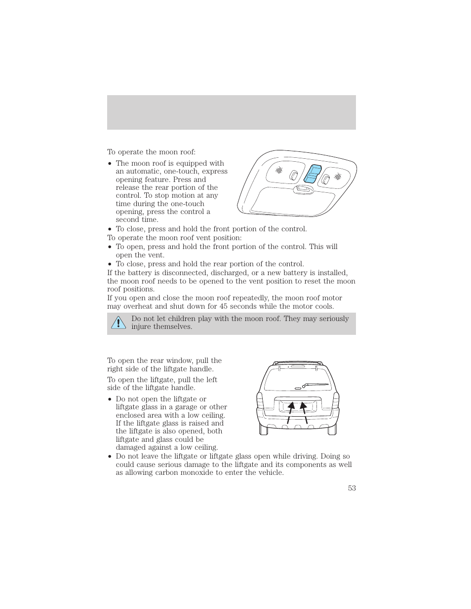 Driver controls | FORD 2003 Escape v.2 User Manual | Page 53 / 240