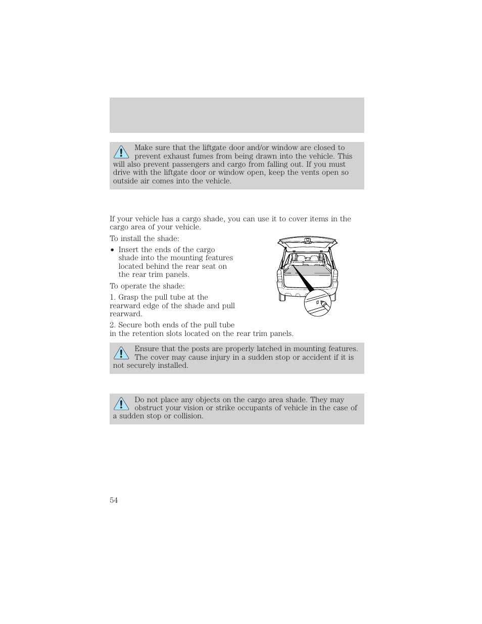 Driver controls | FORD 2003 Escape v.2 User Manual | Page 54 / 240