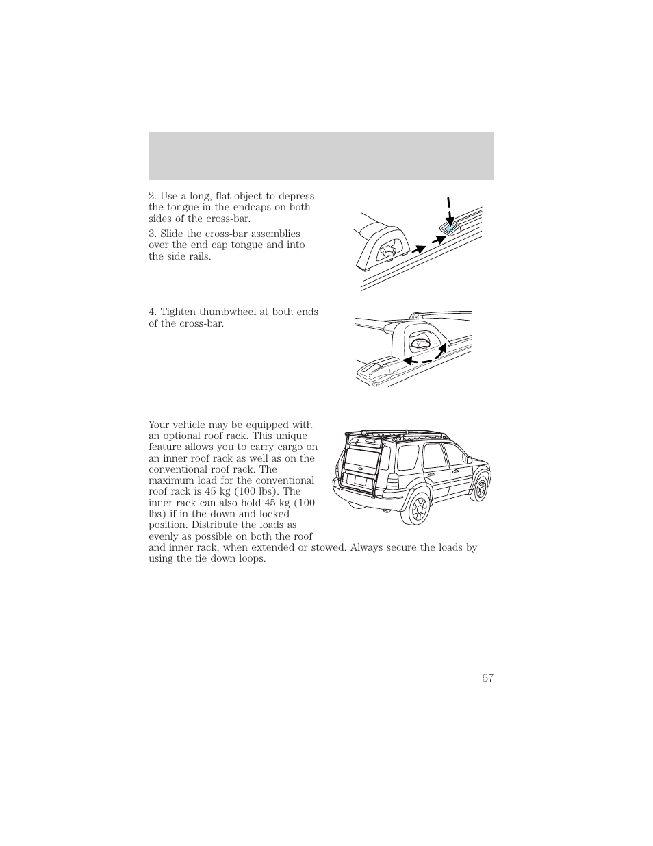 Driver controls | FORD 2003 Escape v.2 User Manual | Page 57 / 240