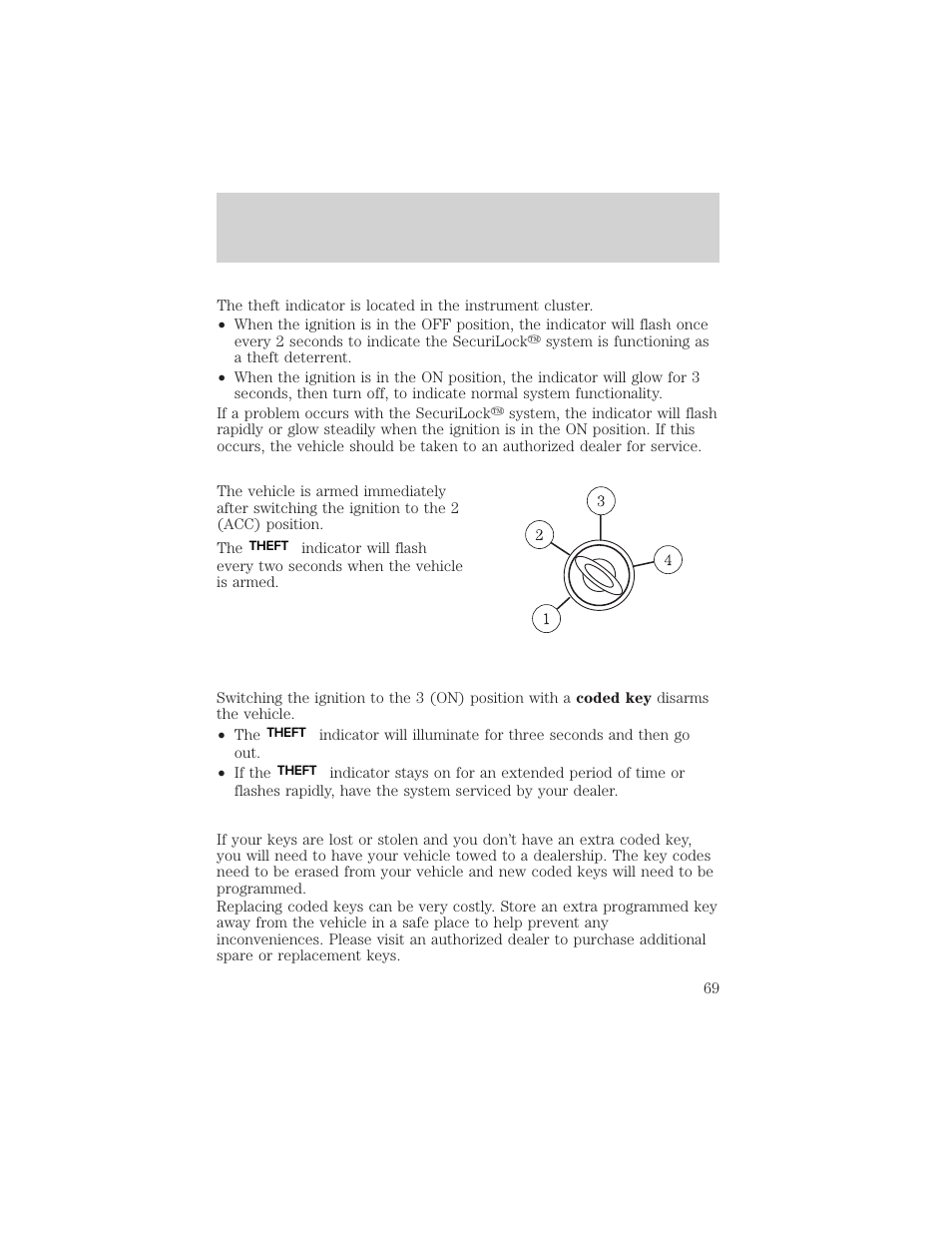 Locks and security | FORD 2003 Escape v.2 User Manual | Page 69 / 240