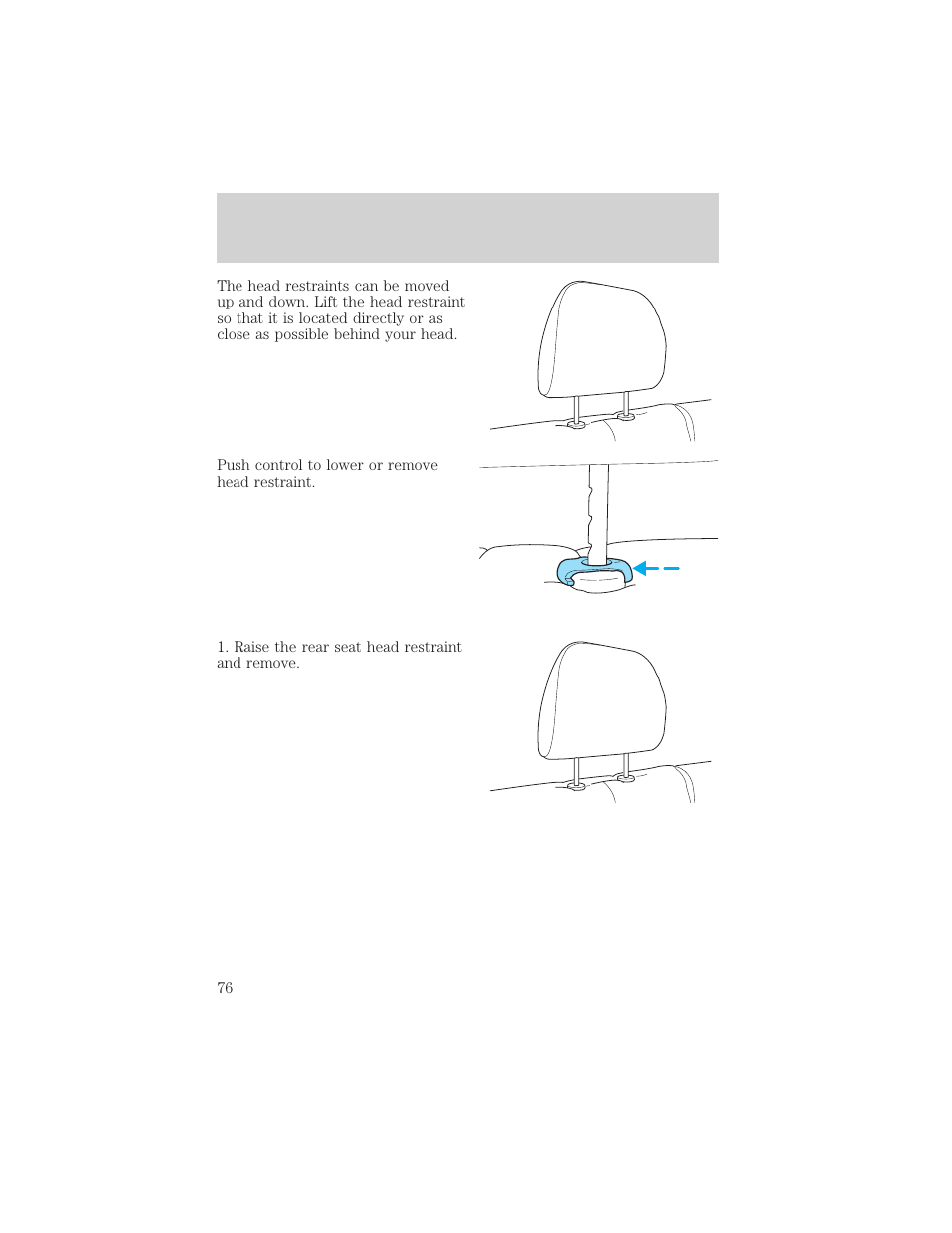 Seating and safety restraints | FORD 2003 Escape v.2 User Manual | Page 76 / 240