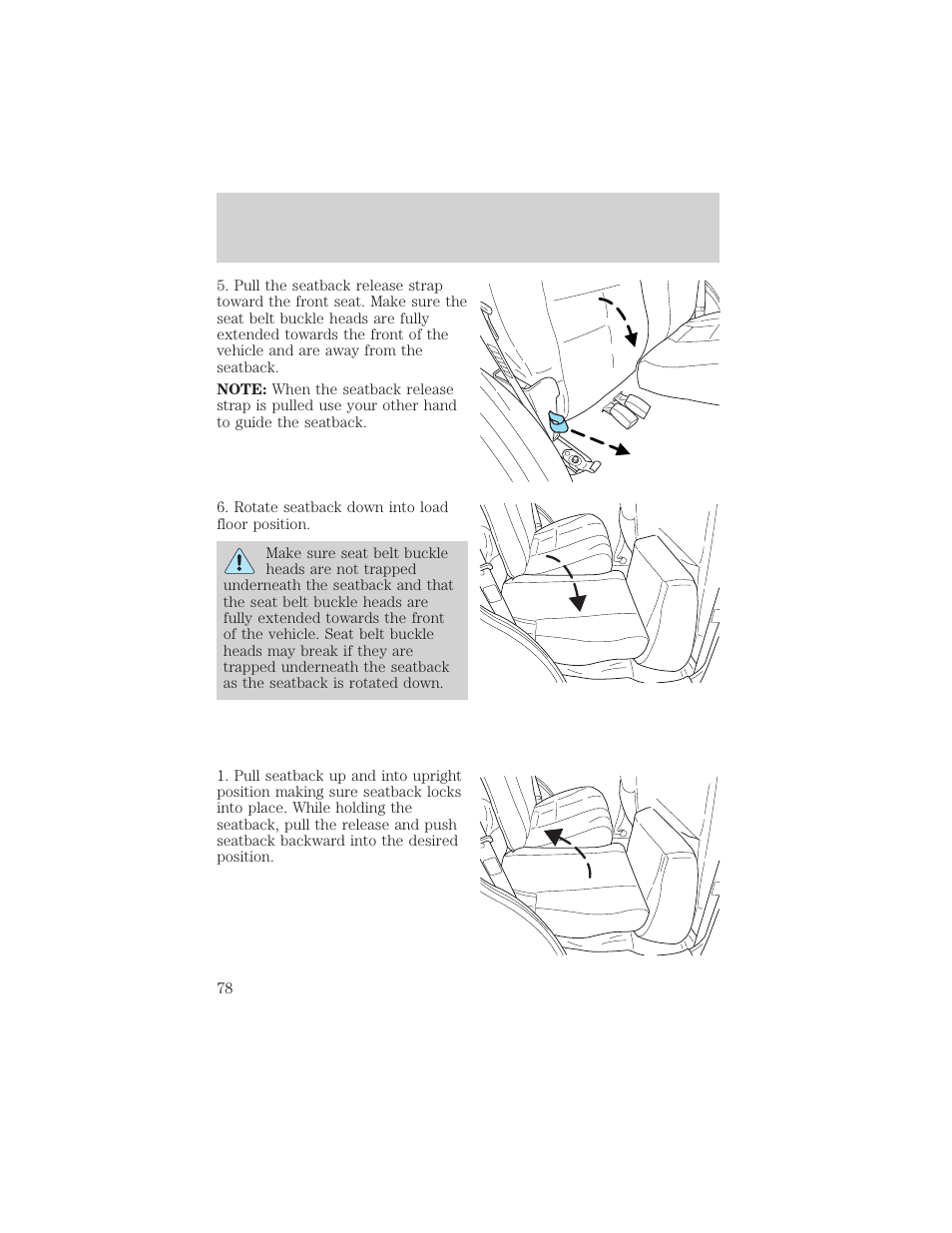 Seating and safety restraints | FORD 2003 Escape v.2 User Manual | Page 78 / 240