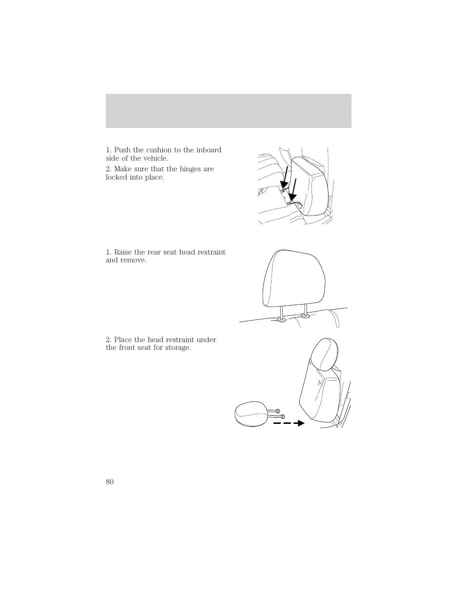 Seating and safety restraints | FORD 2003 Escape v.2 User Manual | Page 80 / 240