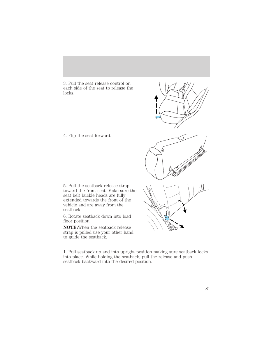 Seating and safety restraints | FORD 2003 Escape v.2 User Manual | Page 81 / 240