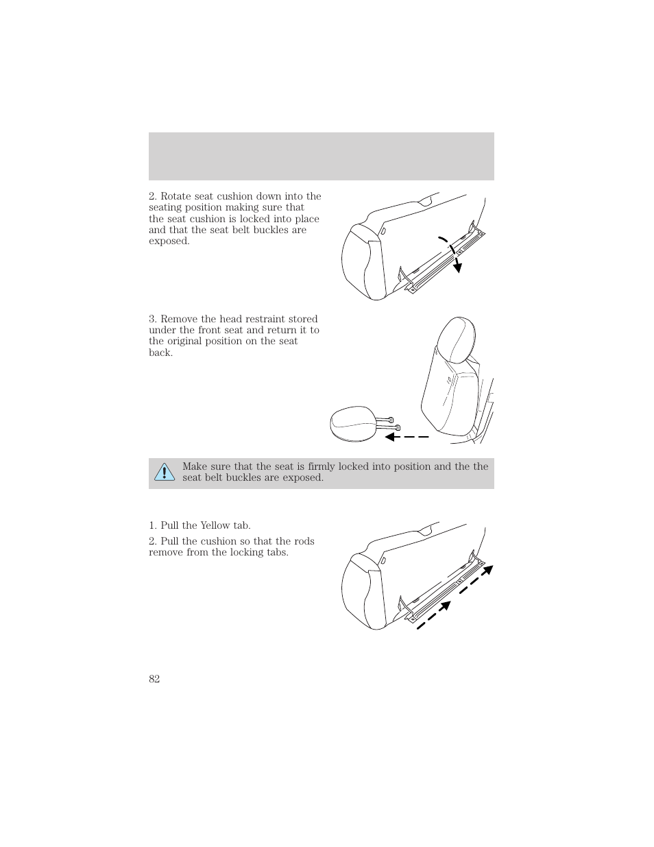 Seating and safety restraints | FORD 2003 Escape v.2 User Manual | Page 82 / 240