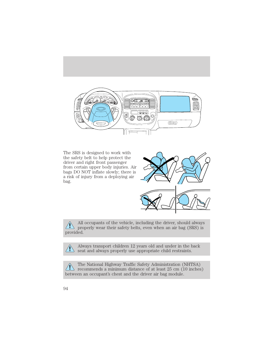 Seating and safety restraints | FORD 2003 Escape v.2 User Manual | Page 94 / 240