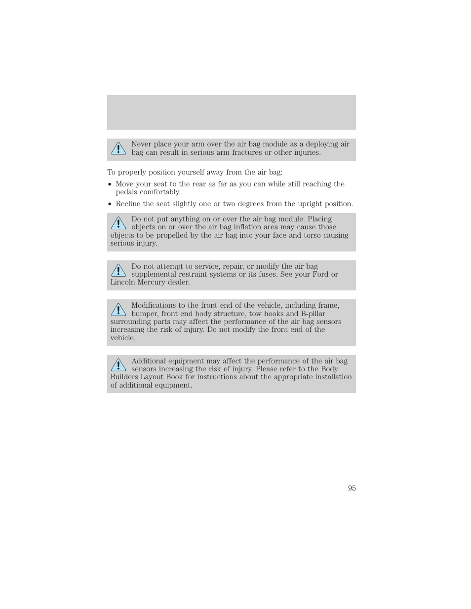 Seating and safety restraints | FORD 2003 Escape v.2 User Manual | Page 95 / 240