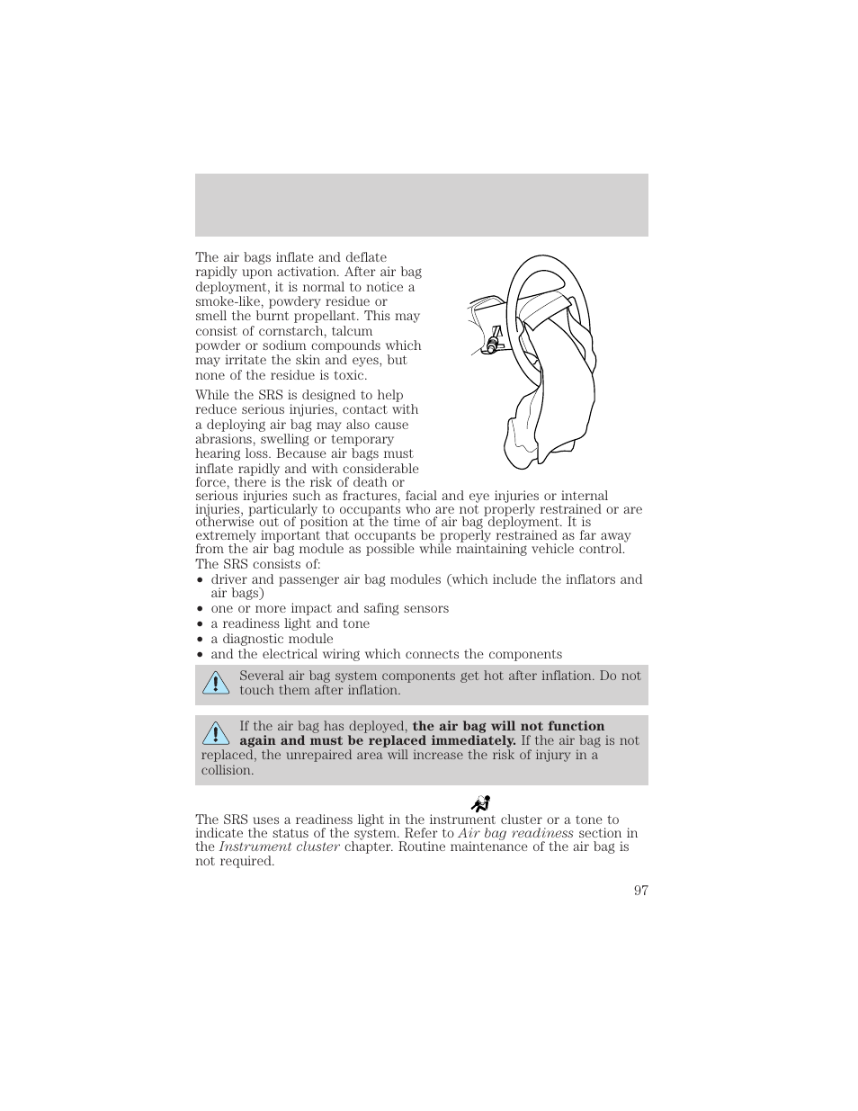 Seating and safety restraints | FORD 2003 Escape v.2 User Manual | Page 97 / 240