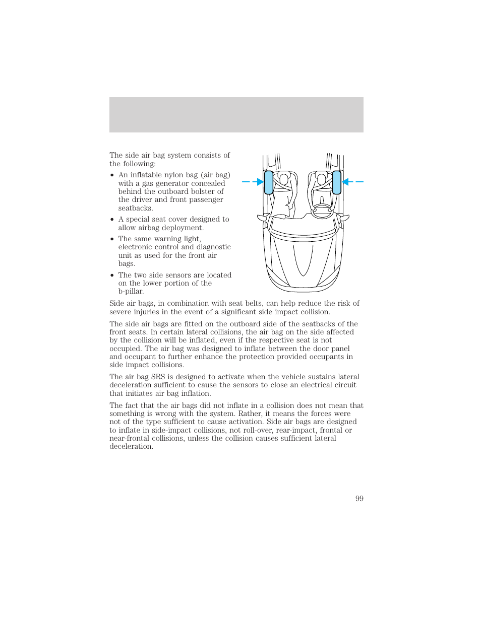 Seating and safety restraints | FORD 2003 Escape v.2 User Manual | Page 99 / 240