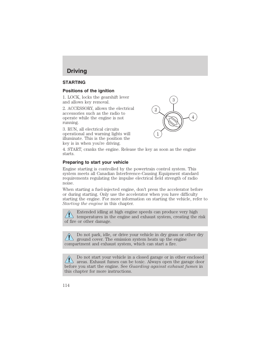 Driving | FORD 2003 Escape v.3 User Manual | Page 114 / 240
