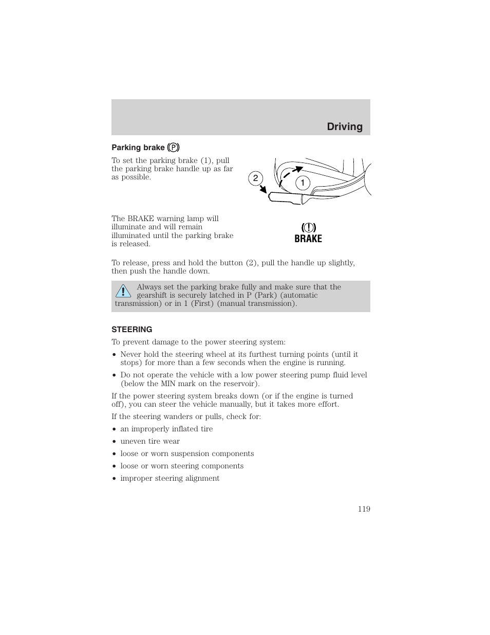 Driving | FORD 2003 Escape v.3 User Manual | Page 119 / 240