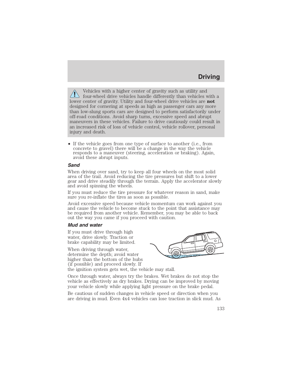 Driving | FORD 2003 Escape v.3 User Manual | Page 133 / 240