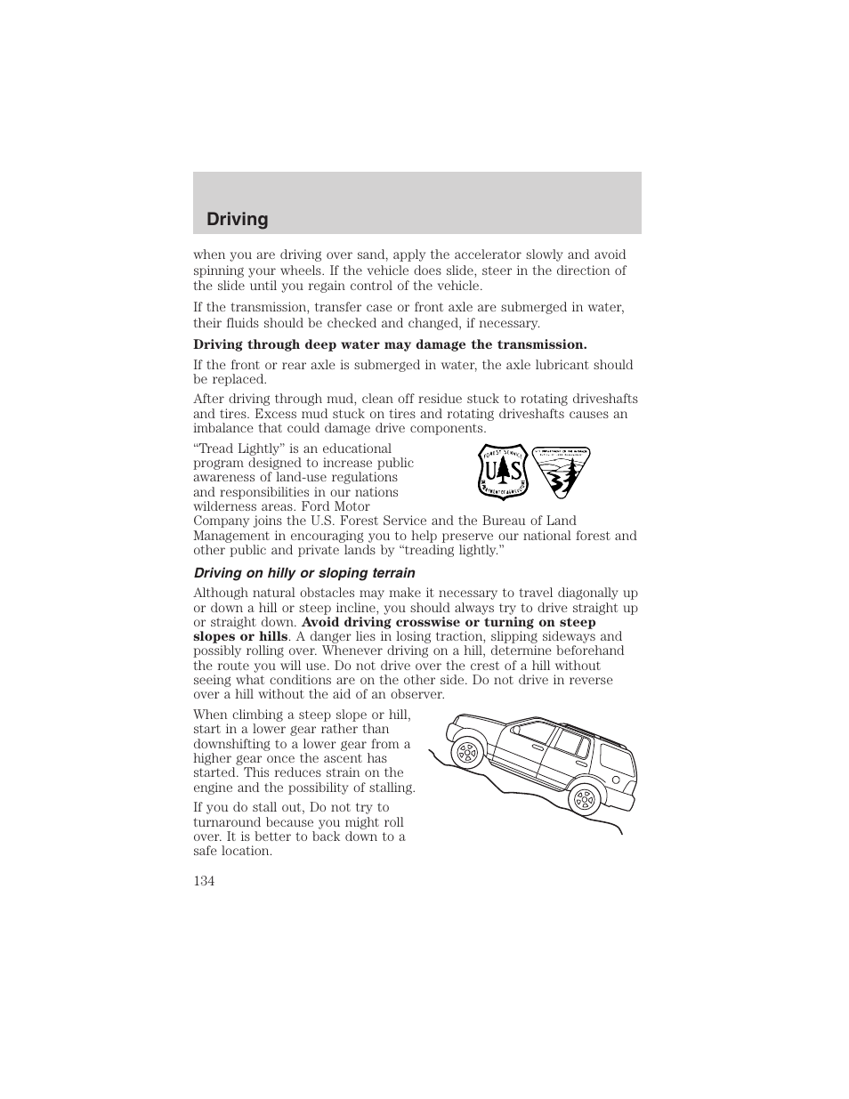 Driving | FORD 2003 Escape v.3 User Manual | Page 134 / 240