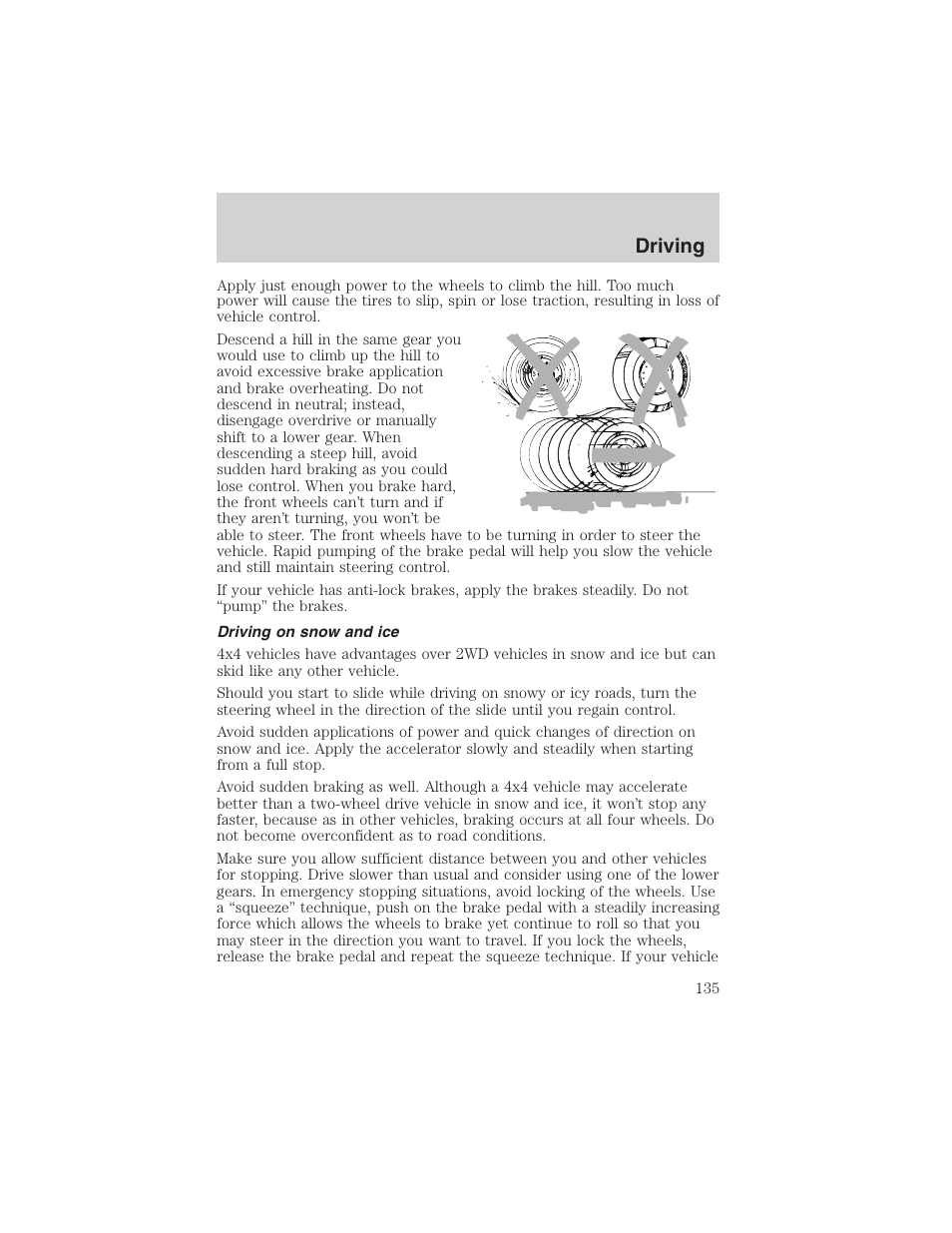 Driving | FORD 2003 Escape v.3 User Manual | Page 135 / 240