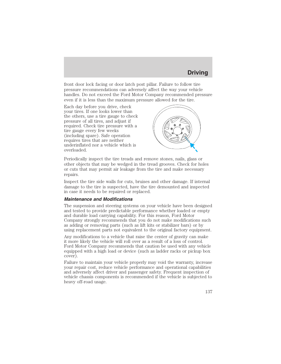 Driving | FORD 2003 Escape v.3 User Manual | Page 137 / 240