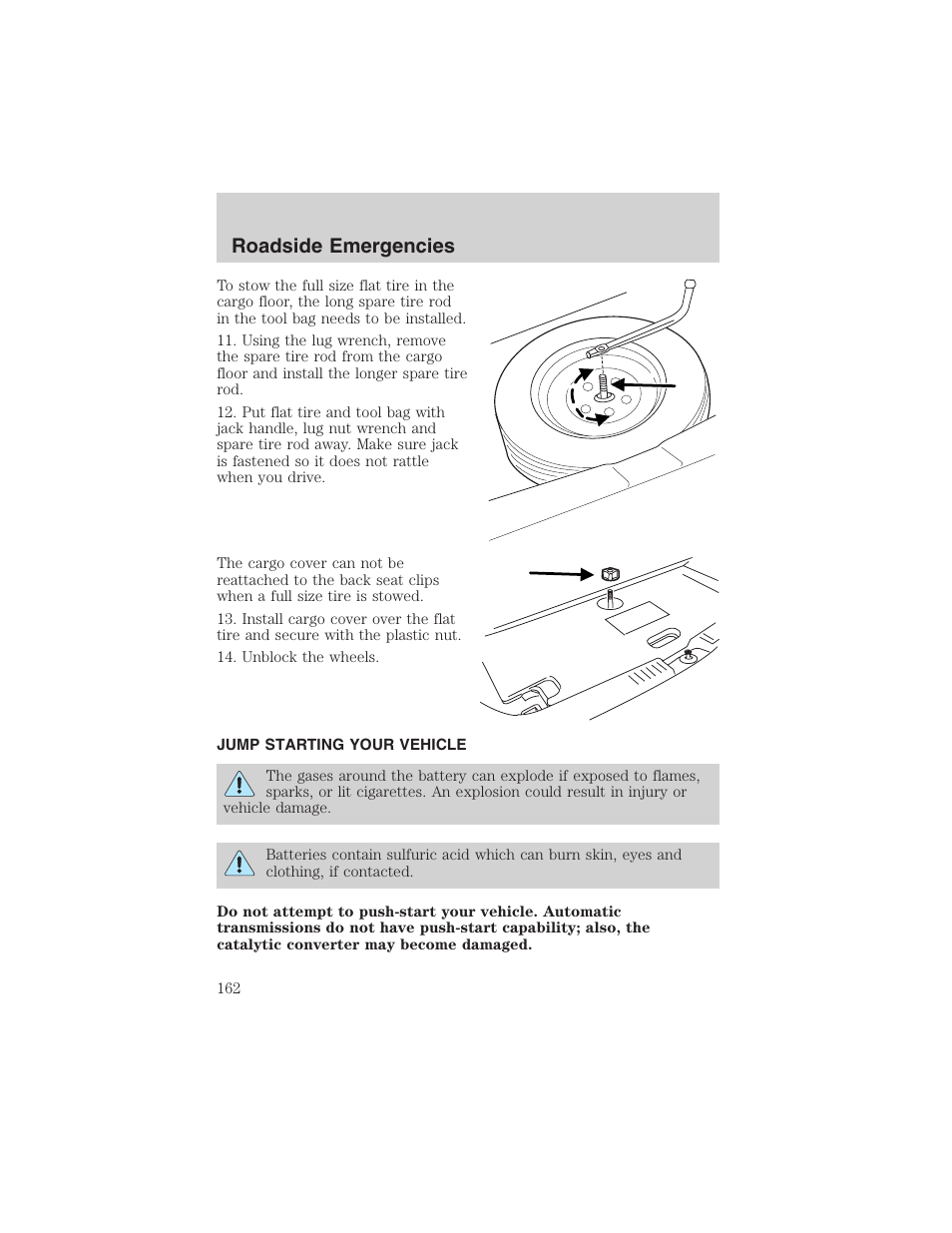 Roadside emergencies | FORD 2003 Escape v.3 User Manual | Page 162 / 240