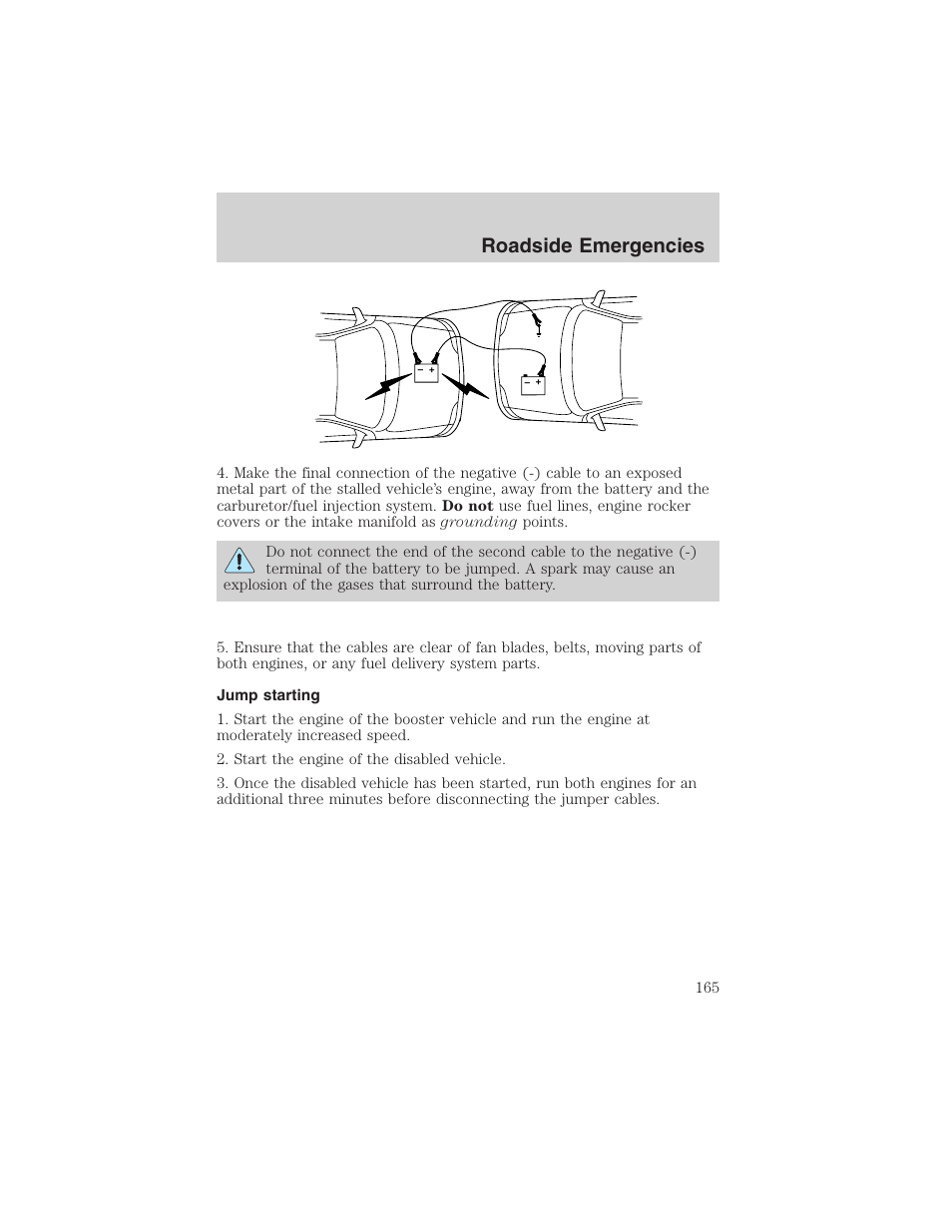 Roadside emergencies | FORD 2003 Escape v.3 User Manual | Page 165 / 240