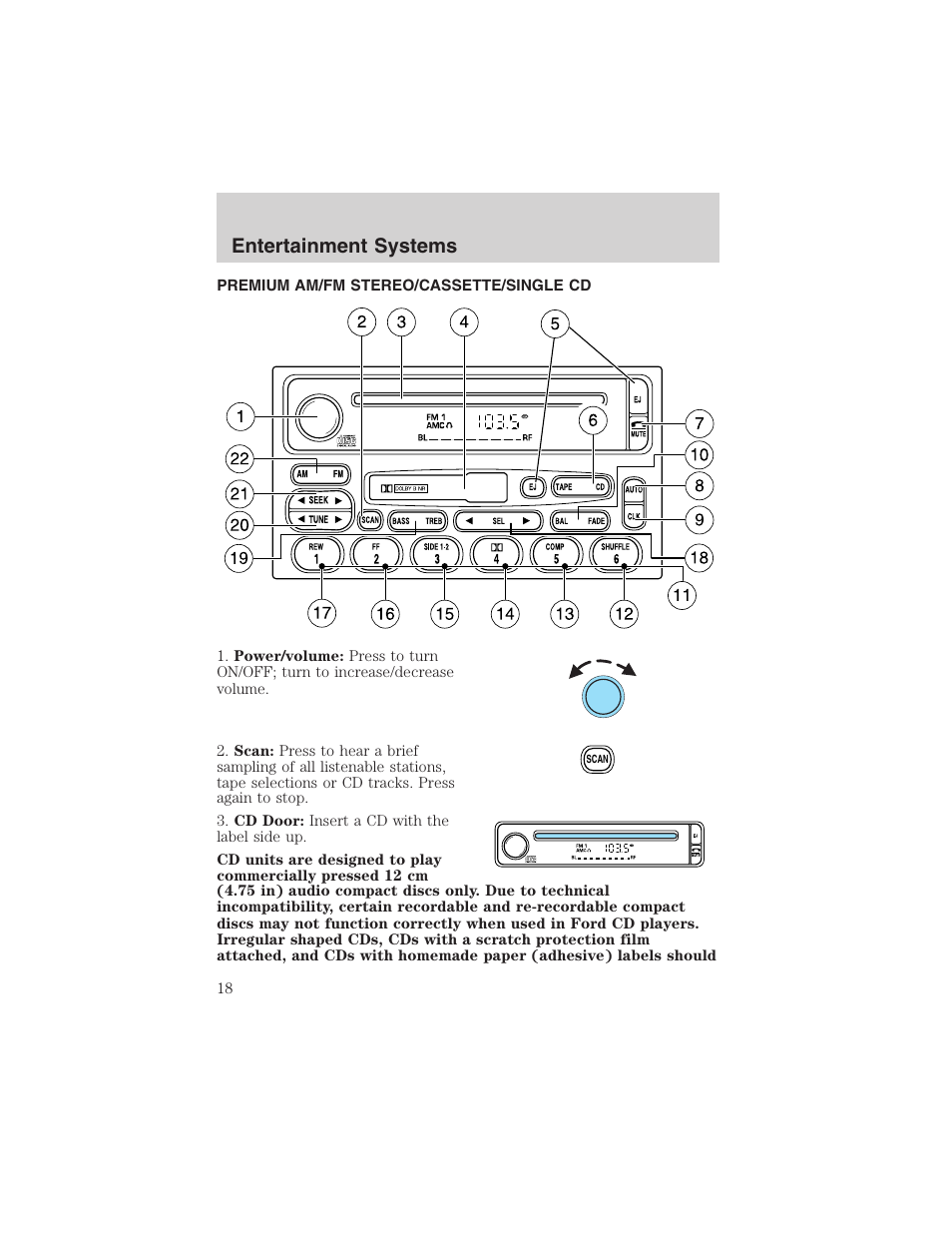 Entertainment systems | FORD 2003 Escape v.3 User Manual | Page 18 / 240