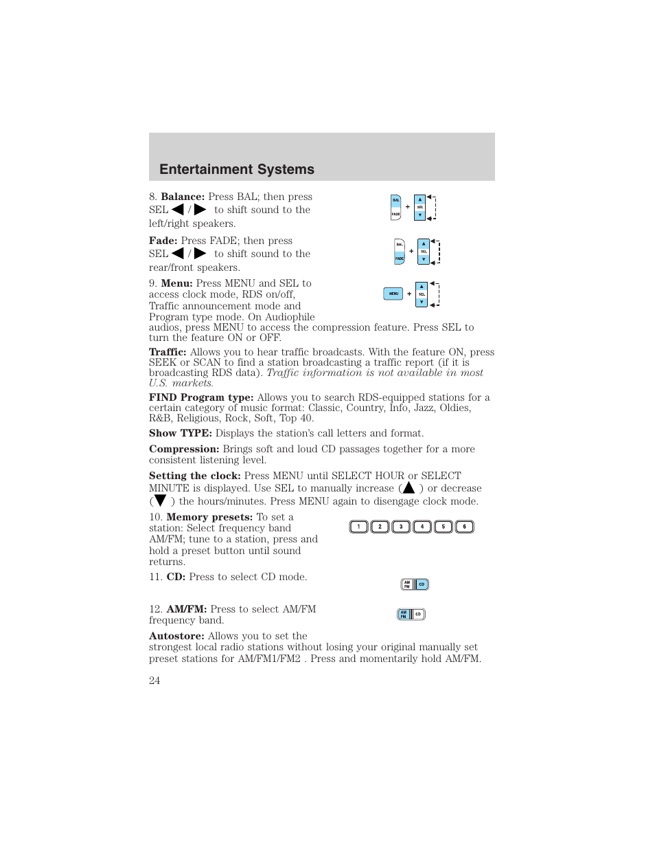 Entertainment systems | FORD 2003 Escape v.3 User Manual | Page 24 / 240