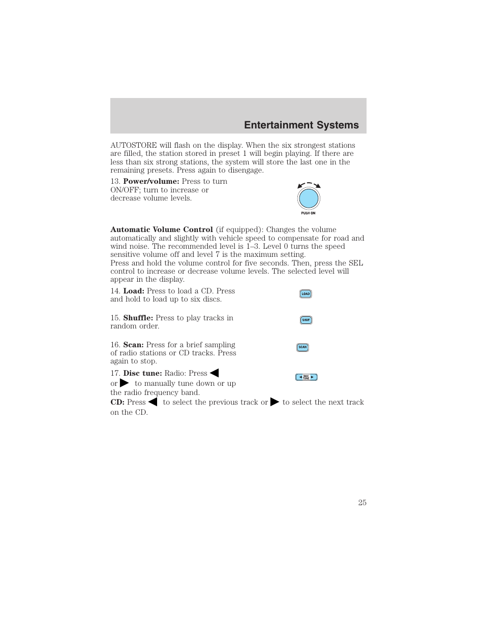 Entertainment systems | FORD 2003 Escape v.3 User Manual | Page 25 / 240