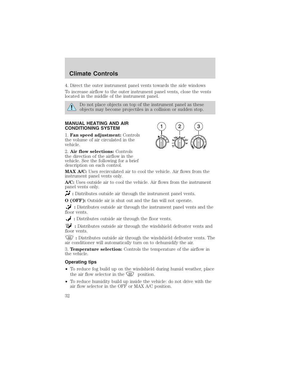 Climate controls | FORD 2003 Escape v.3 User Manual | Page 32 / 240
