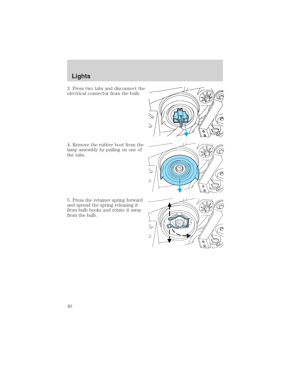 Lights | FORD 2003 Escape v.3 User Manual | Page 40 / 240