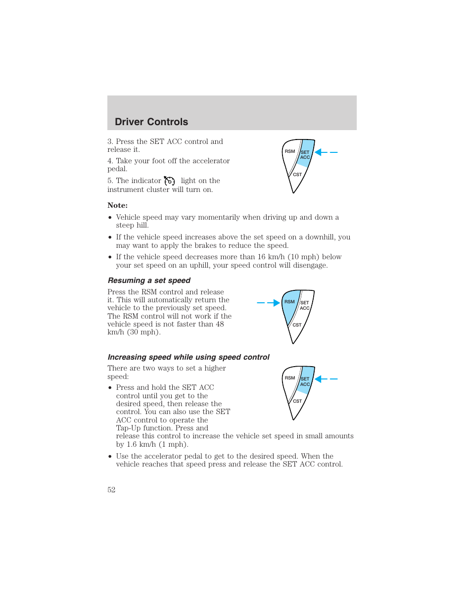 Driver controls | FORD 2003 Escape v.3 User Manual | Page 52 / 240