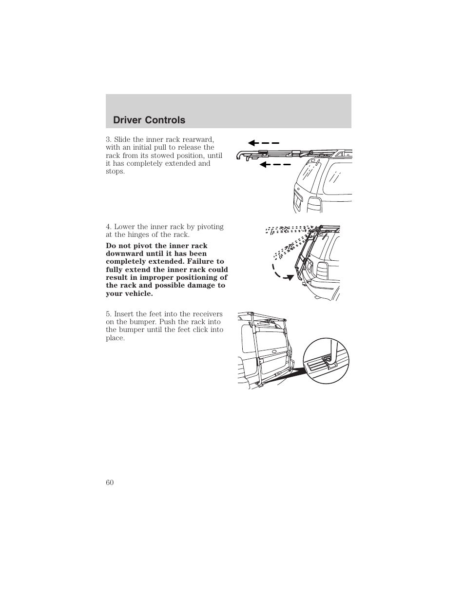 Driver controls | FORD 2003 Escape v.3 User Manual | Page 60 / 240