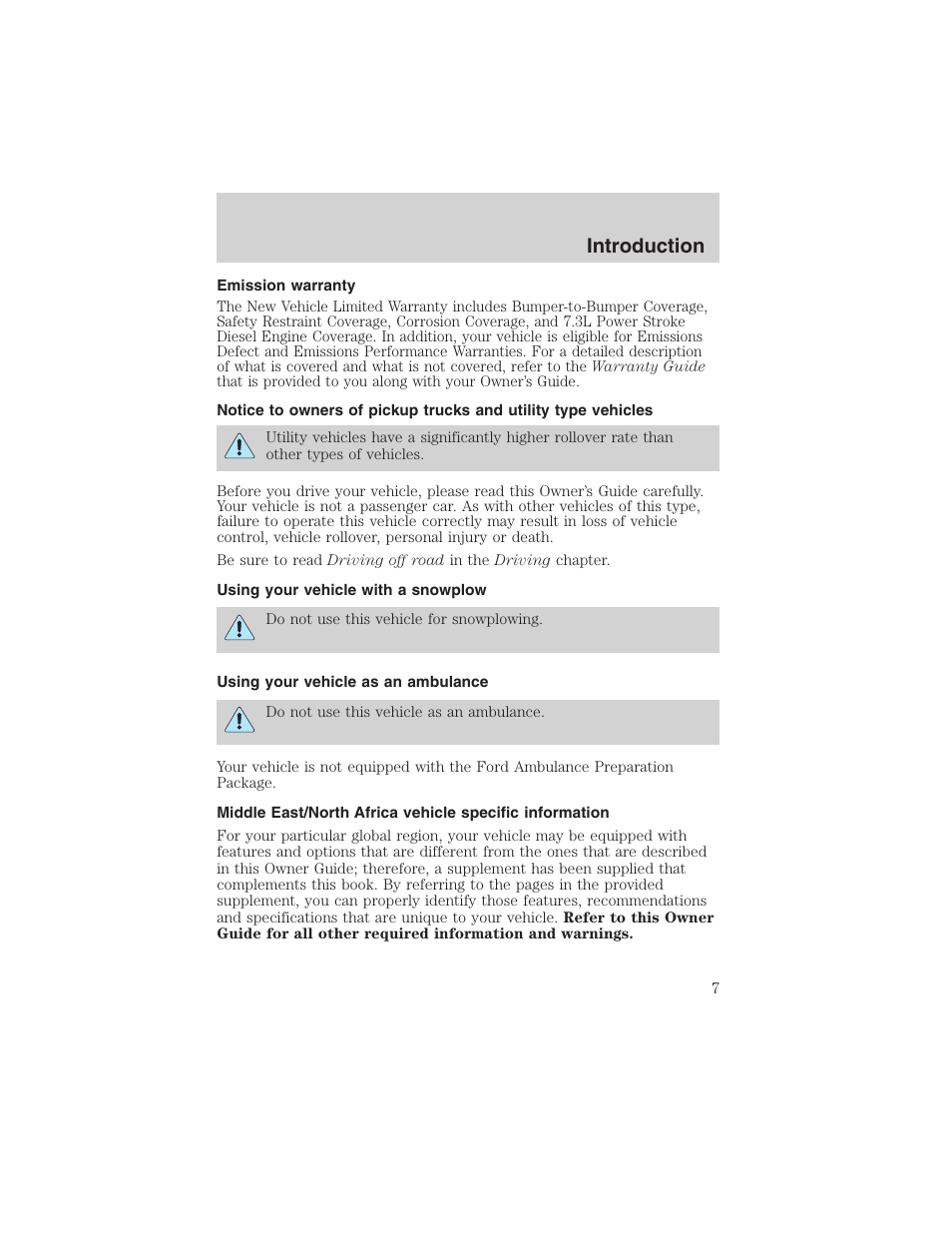 Introduction | FORD 2003 Escape v.3 User Manual | Page 7 / 240