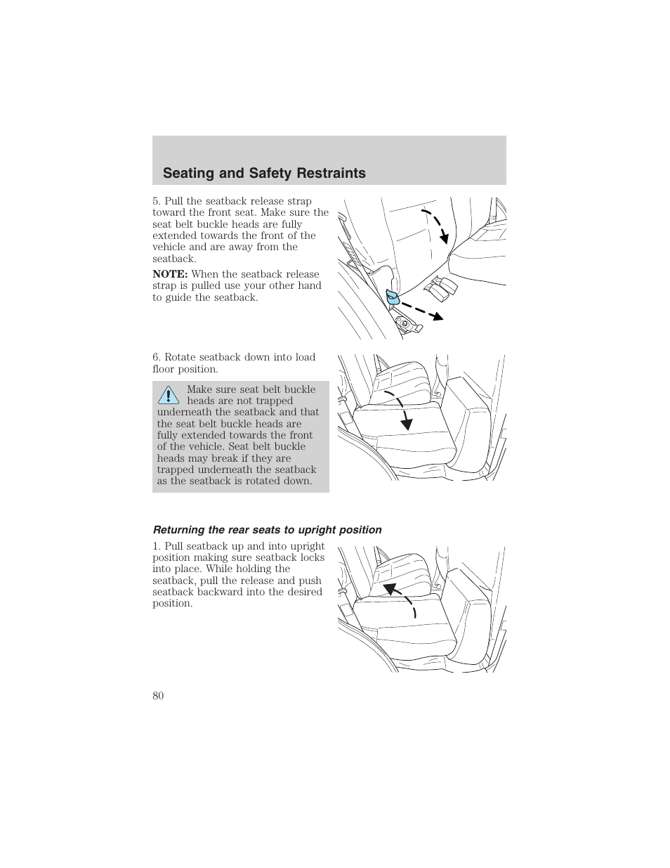 Seating and safety restraints | FORD 2003 Escape v.3 User Manual | Page 80 / 240
