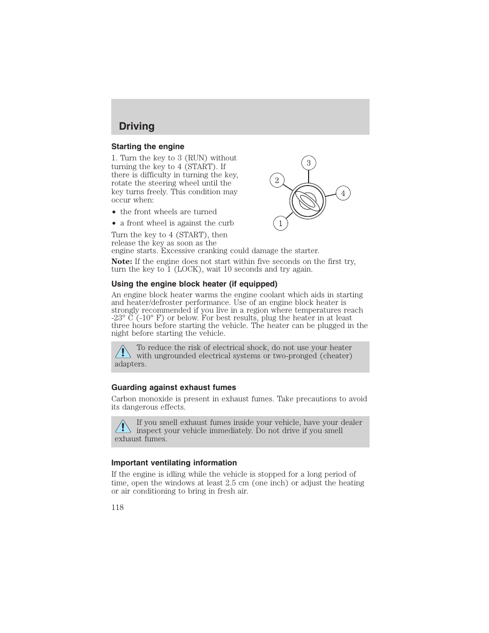 Driving | FORD 2003 Escape v.4 User Manual | Page 118 / 240