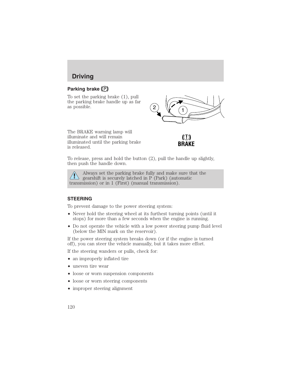 Driving | FORD 2003 Escape v.4 User Manual | Page 120 / 240