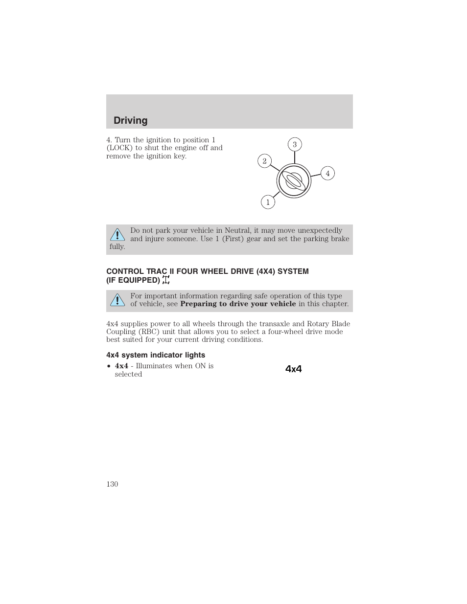 Driving | FORD 2003 Escape v.4 User Manual | Page 130 / 240