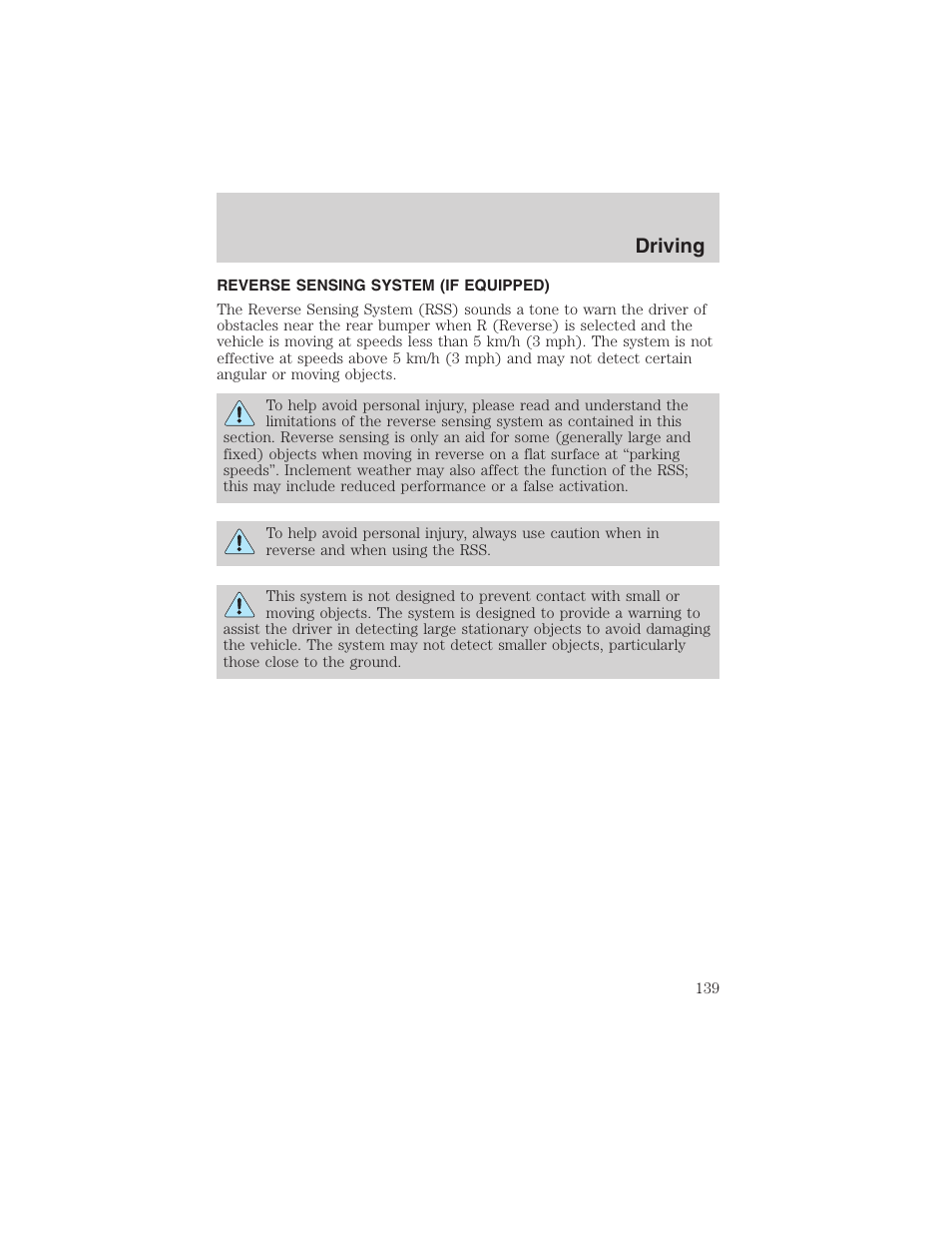 Driving | FORD 2003 Escape v.4 User Manual | Page 139 / 240
