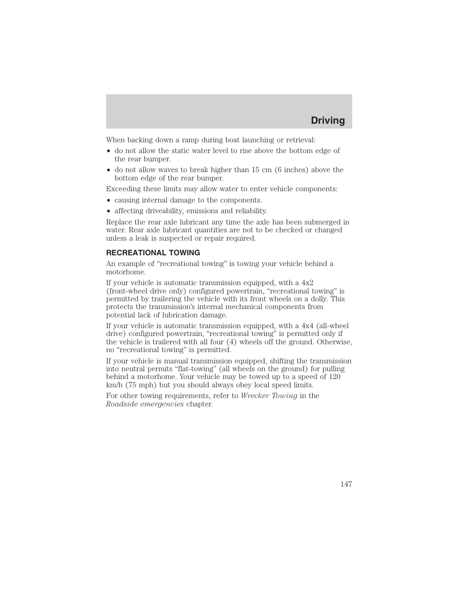 Driving | FORD 2003 Escape v.4 User Manual | Page 147 / 240