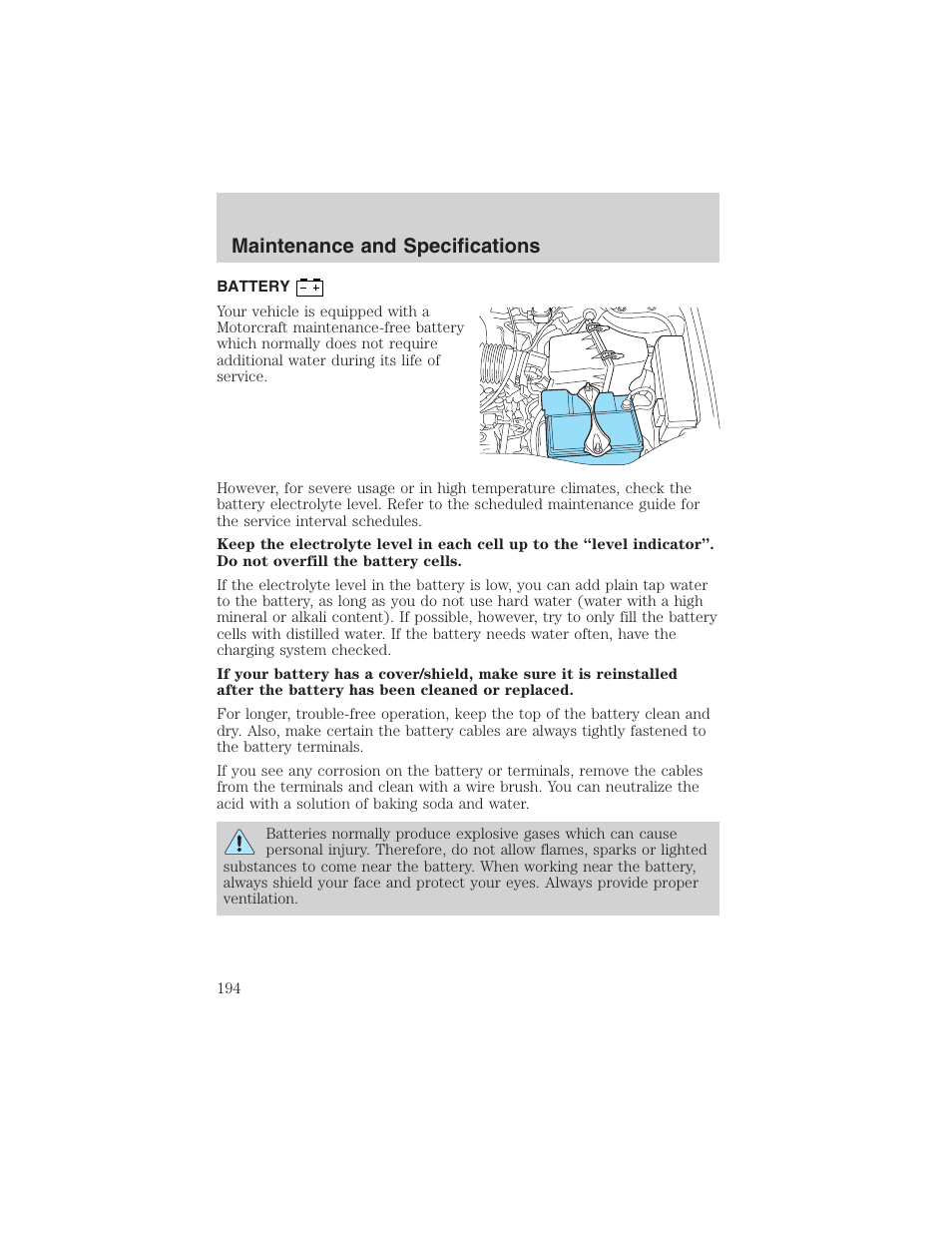 Maintenance and specifications | FORD 2003 Escape v.4 User Manual | Page 194 / 240