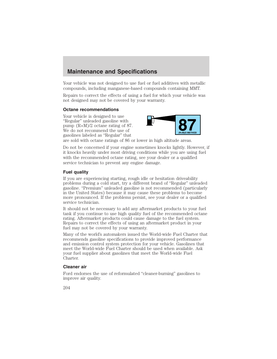 FORD 2003 Escape v.4 User Manual | Page 204 / 240