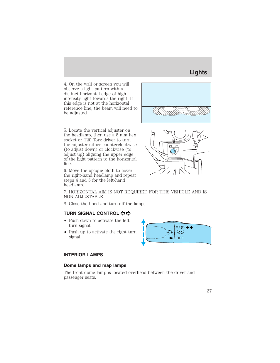 Lights | FORD 2003 Escape v.4 User Manual | Page 37 / 240