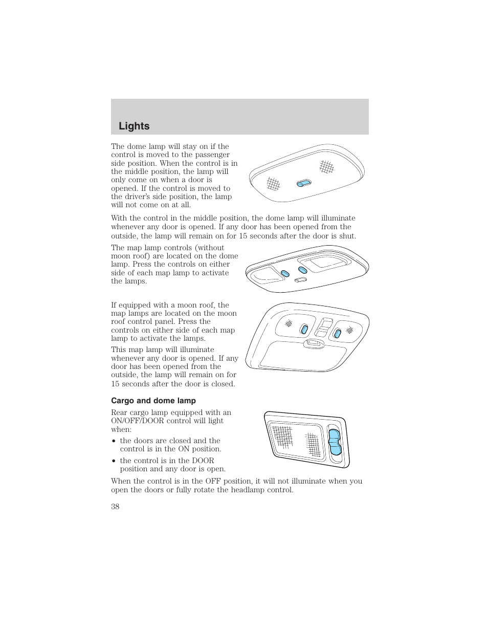 Lights | FORD 2003 Escape v.4 User Manual | Page 38 / 240