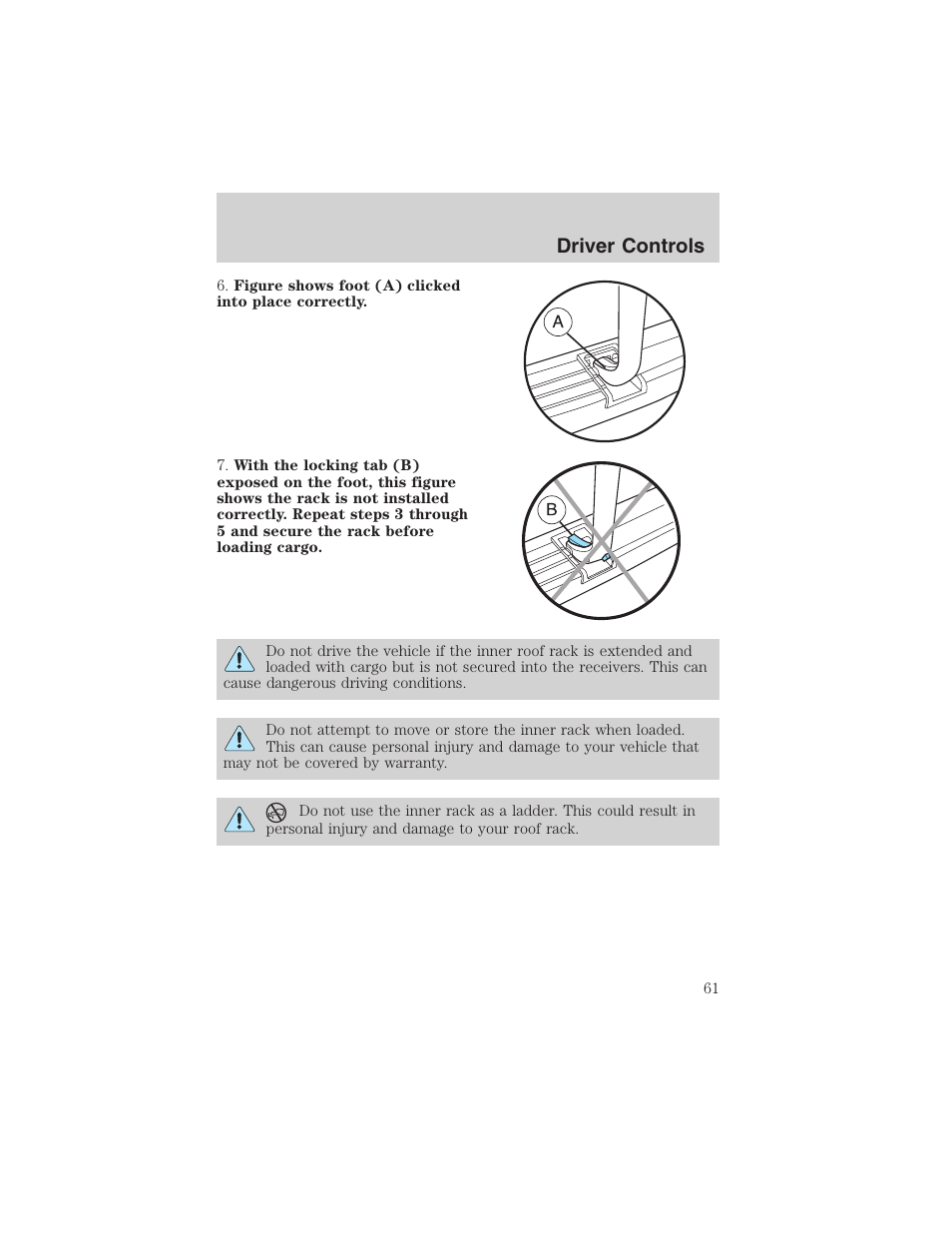Driver controls | FORD 2003 Escape v.4 User Manual | Page 61 / 240