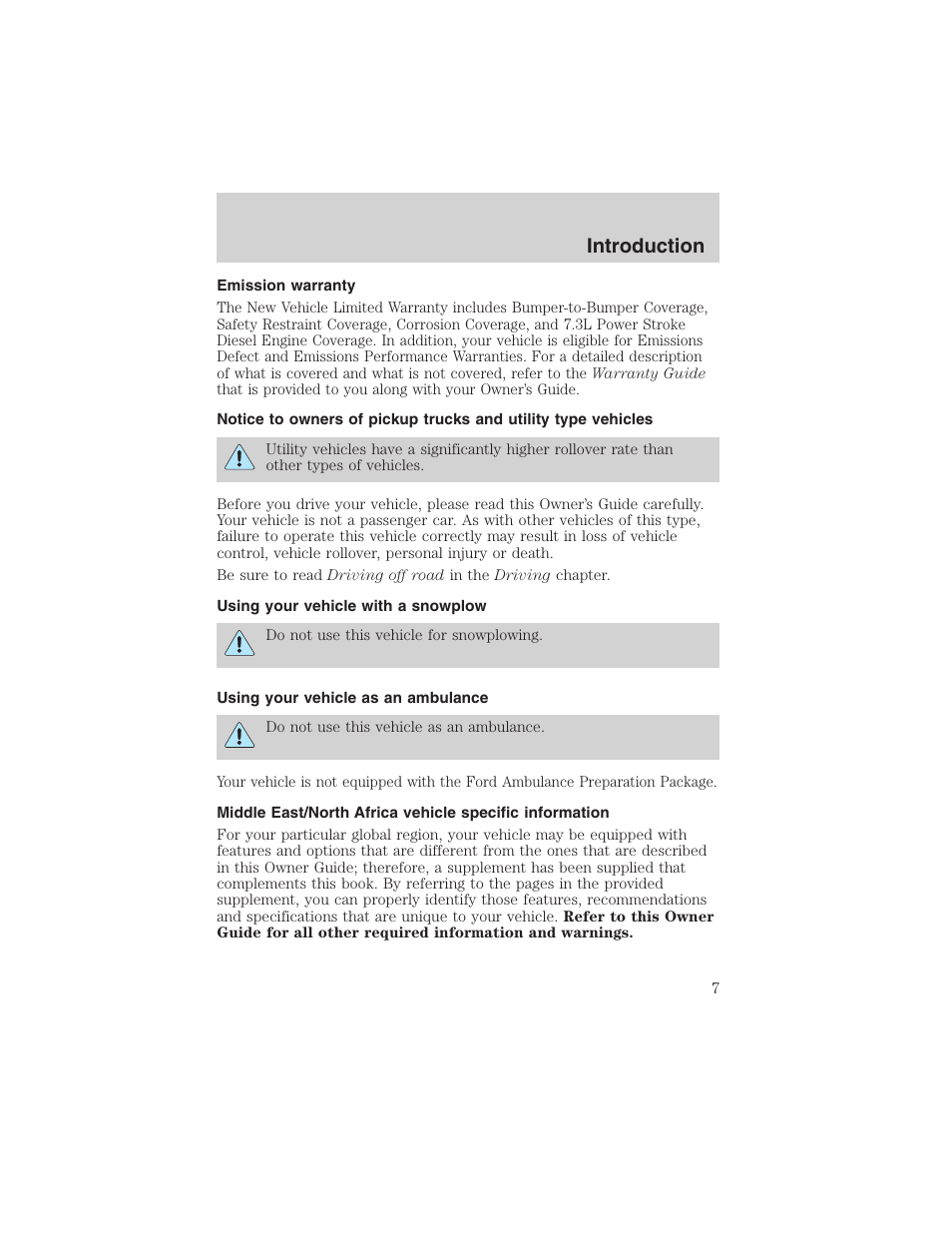 Introduction | FORD 2003 Escape v.4 User Manual | Page 7 / 240