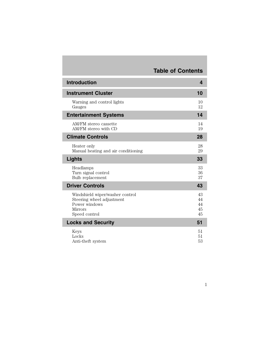 FORD 2003 Escort User Manual | 184 pages