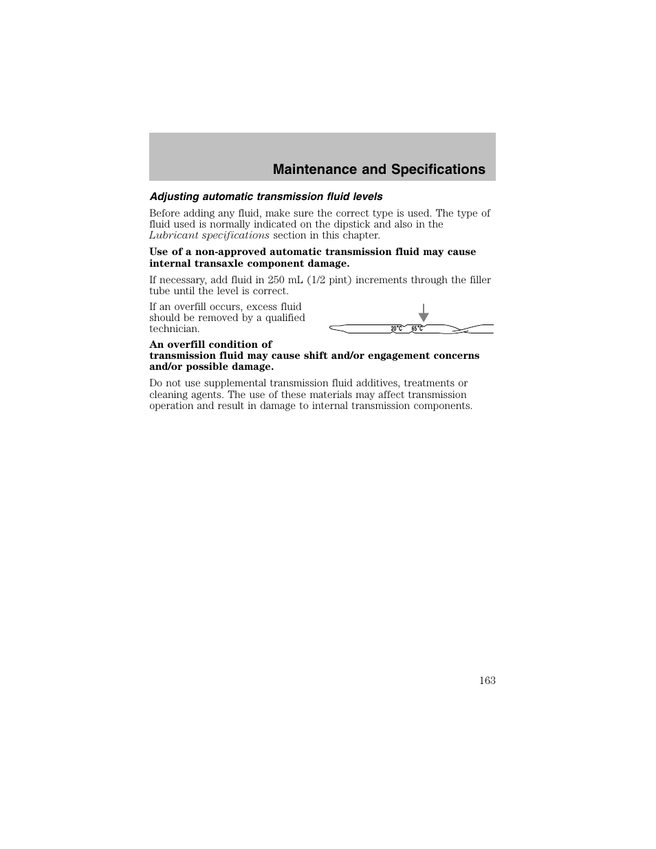 Maintenance and specifications | FORD 2003 Escort User Manual | Page 163 / 184