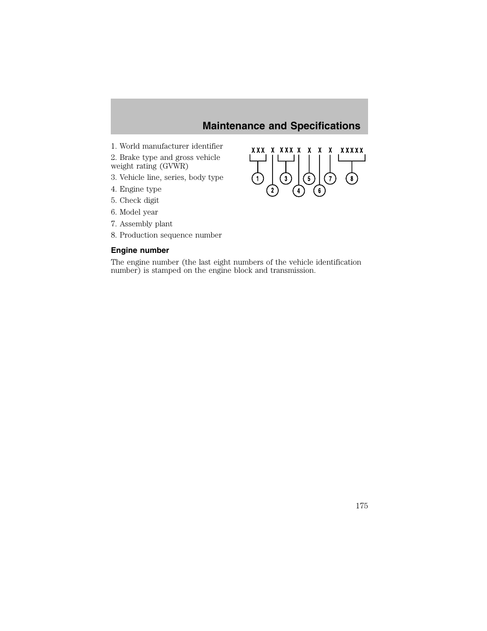 Maintenance and specifications | FORD 2003 Escort User Manual | Page 175 / 184