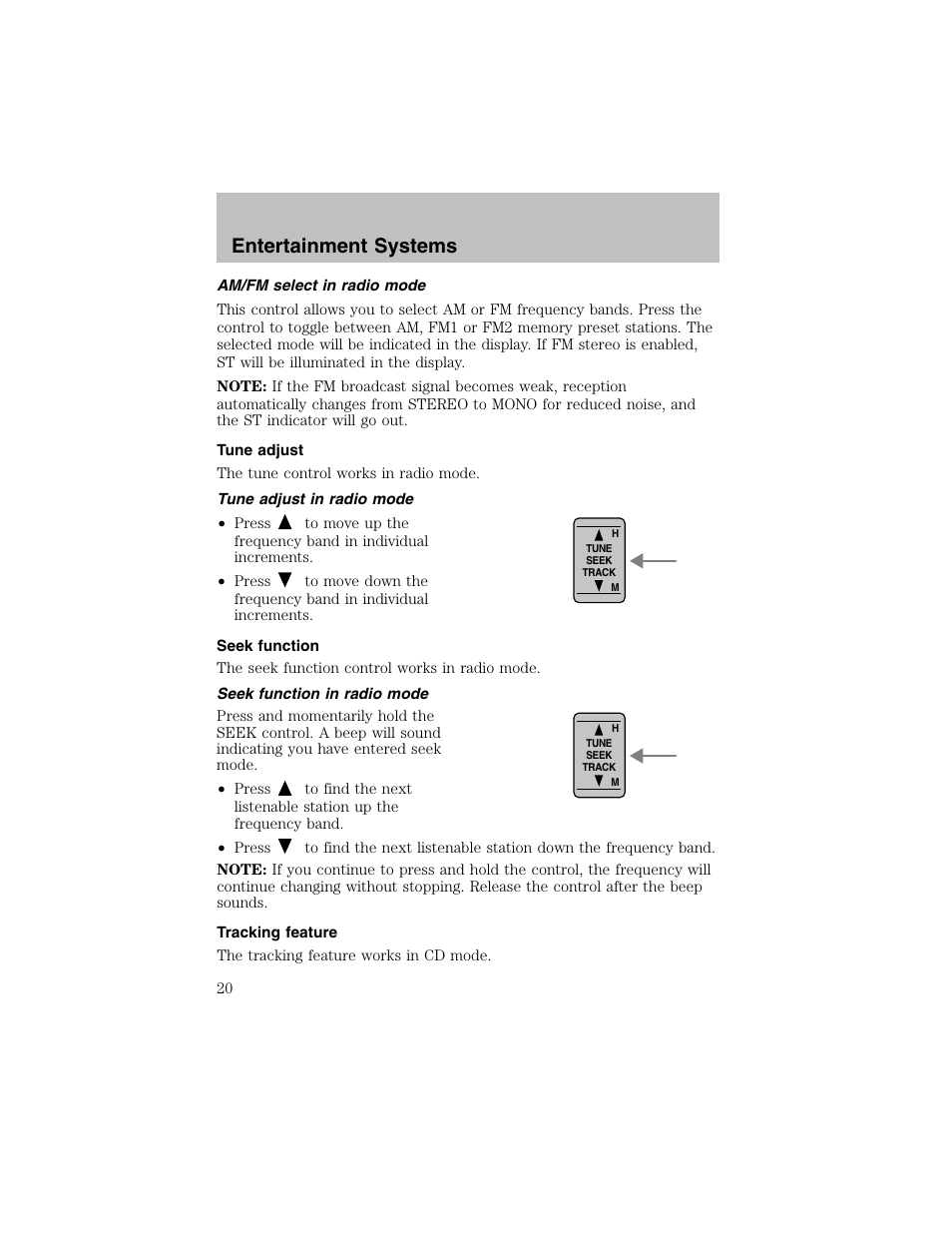 Entertainment systems | FORD 2003 Escort User Manual | Page 20 / 184