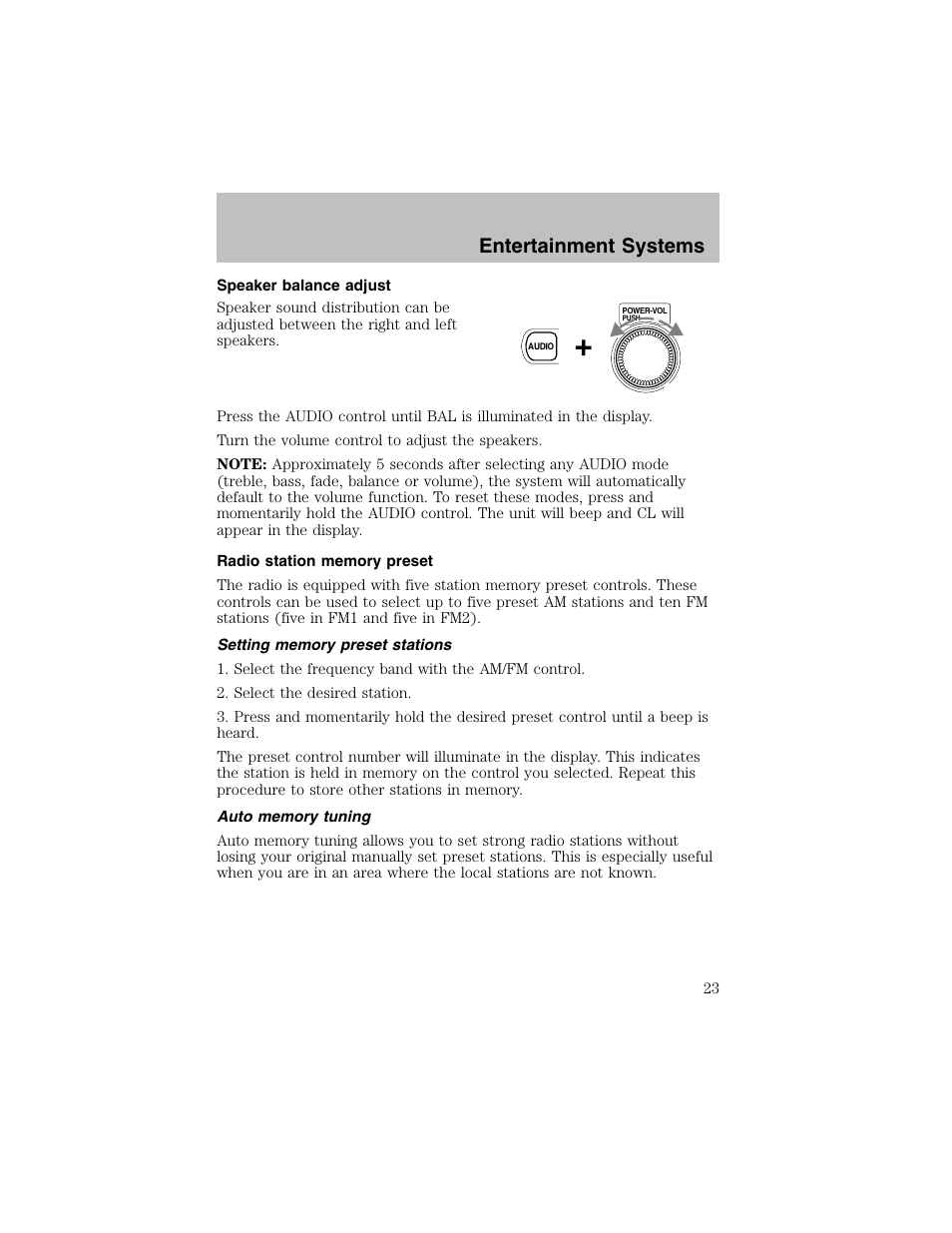 Entertainment systems | FORD 2003 Escort User Manual | Page 23 / 184