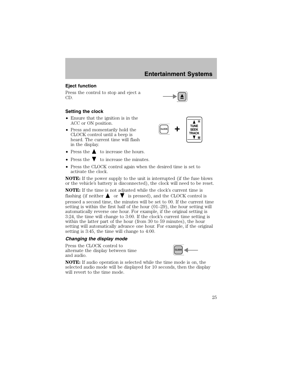 Entertainment systems | FORD 2003 Escort User Manual | Page 25 / 184