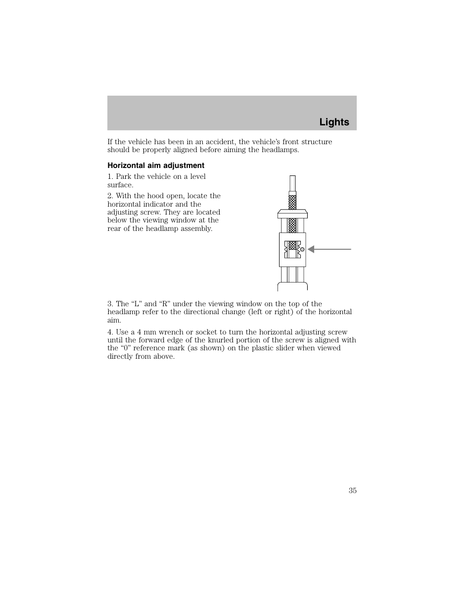 Lights | FORD 2003 Escort User Manual | Page 35 / 184